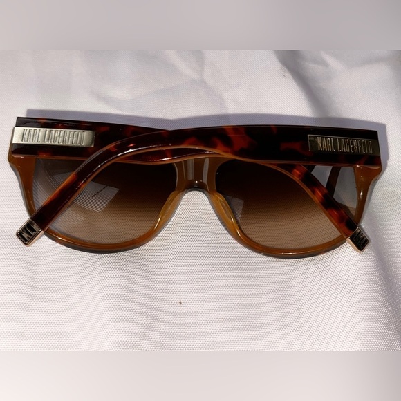 New Karl Lagerfeld sunglasses with designer case brown tortoise frame